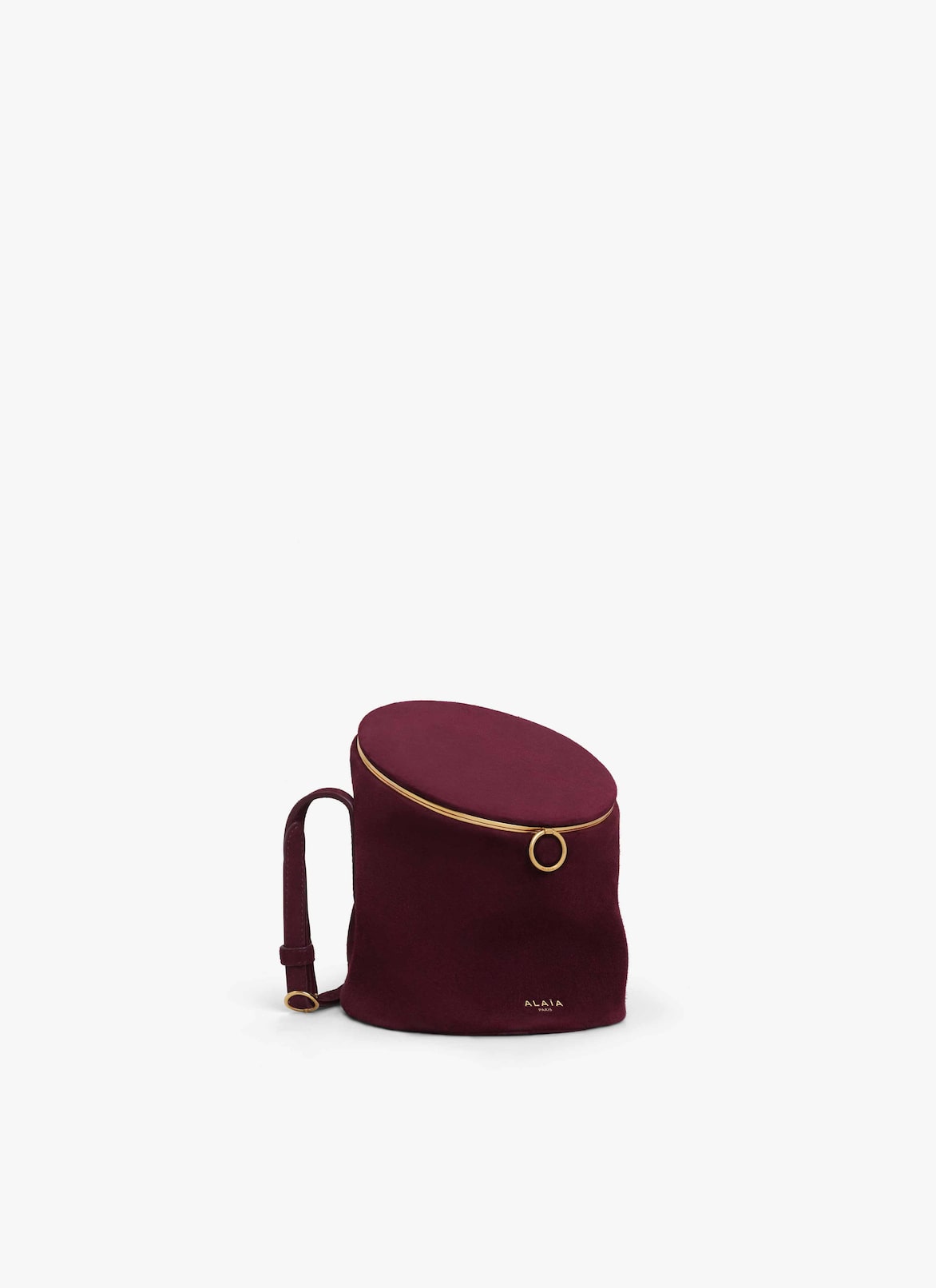 LA CANETTE SMALL BAG IN SUEDE GOATSKIN ALAÏA GARNET RED LA CANETTE SMALL BAG IN SUEDE GOATSKIN